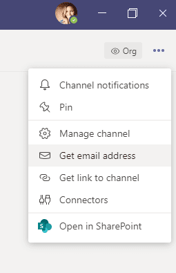 Microsoft Teams Send to Email Address