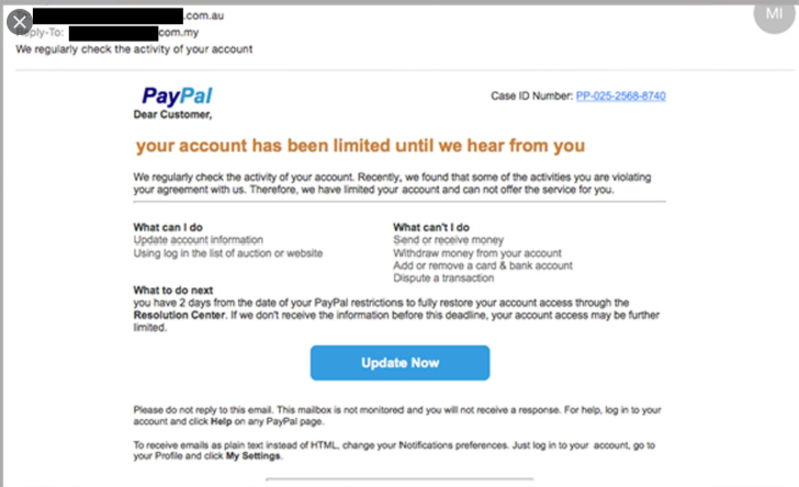 PayPal Phishing (Good Example)