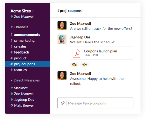 Slack channels