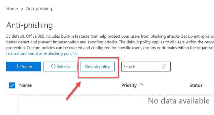 Create ATP Anti-Phishing policy