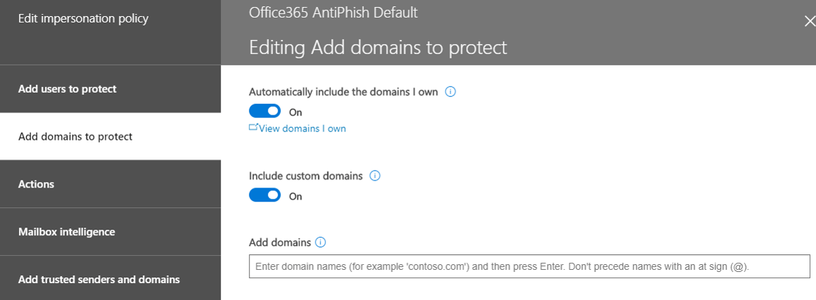 ATP Impersonation Policy domain