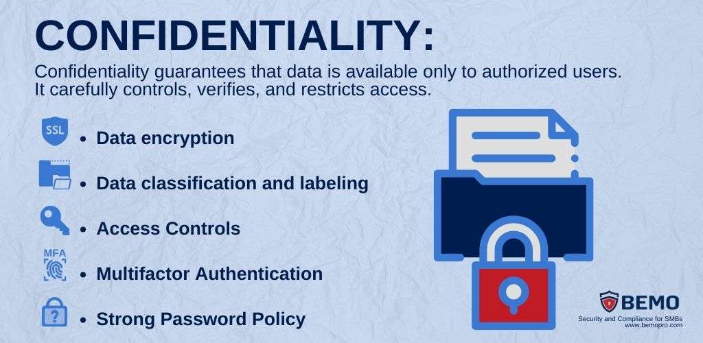 in the cia triad confidentiality means ensuring that data is