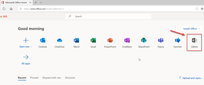 Microsoft 365 Admin Center