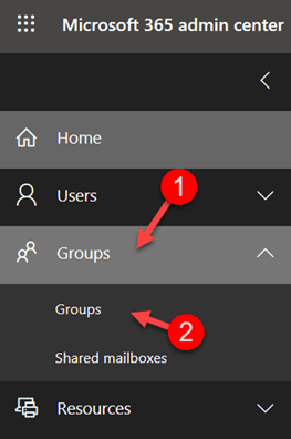 Microsoft 365 Admin Center Security Groups