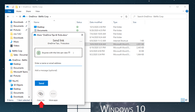 Share a File in OneDrive