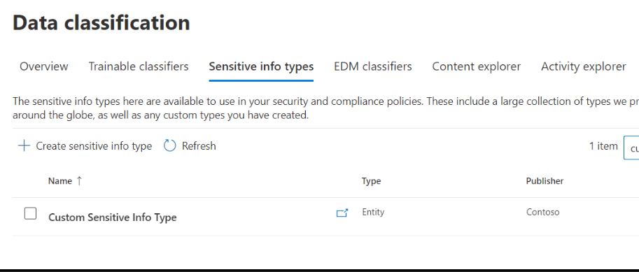 Search for your custom sensitive information type