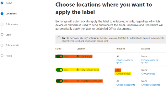 Choose locations