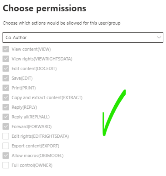 Choose permissions