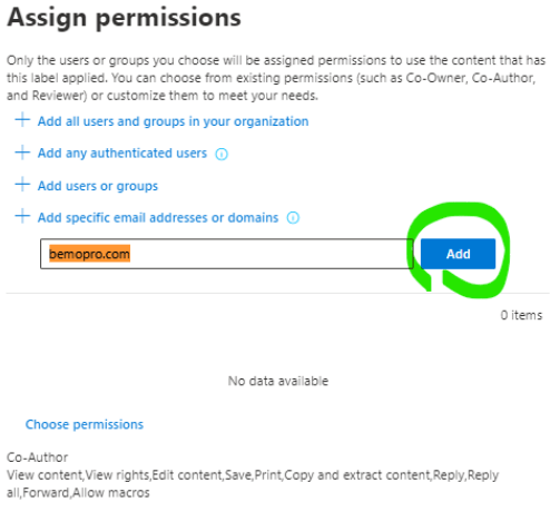 Assign permissions